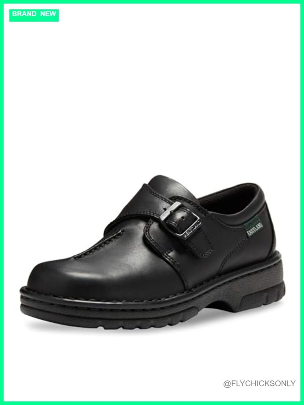 Womens Syracuse Slip-On Loafer Leather Round Toe Buckle Casual Walking Shoe